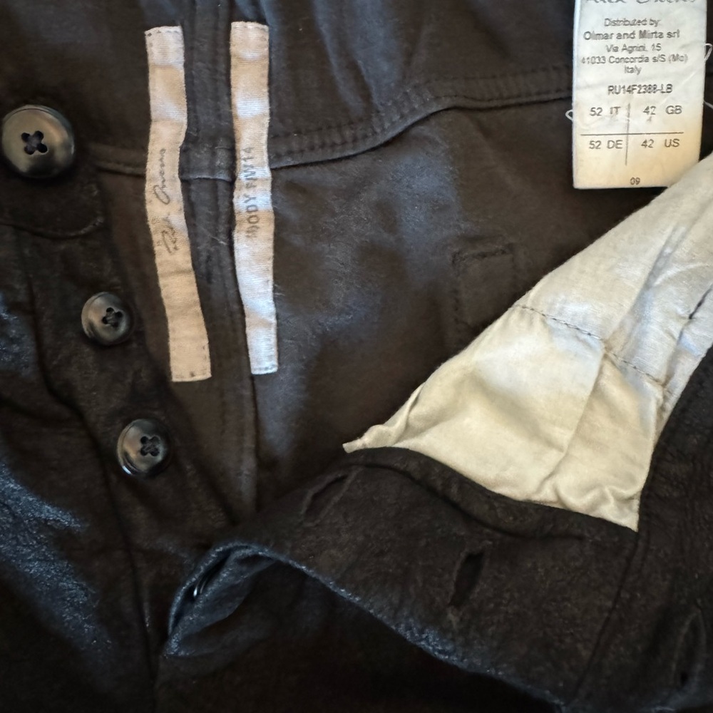 Rick Owens Black Leather Pants